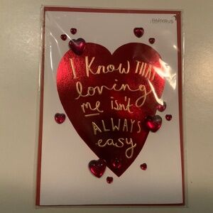 Papyrus Valentine’s Day card New red gold shiny heart dimensional hearts